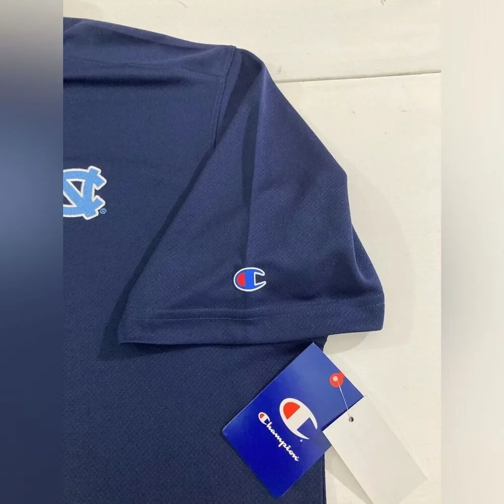 Carolina Tar Heels Shirt Men’s XL Navy Blue Champion Polo Short Sleeve Casual - Picture 4 of 10